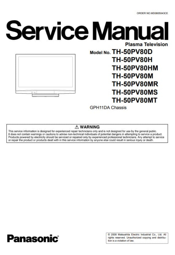 GPH11DA_TH-50PV80D, TH-50PV80H, TH-50PV80HM, TH-50PV80M